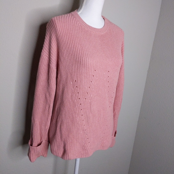 ✨M Magaschoni Pink Oversized Sweater Cashmere Wool Cotton Modal Blend Size M - Picture 4 of 8